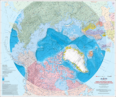 Original circumpolar map in equidistant projection